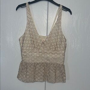 Tracy Reese Peplum Eyelet Tank Top